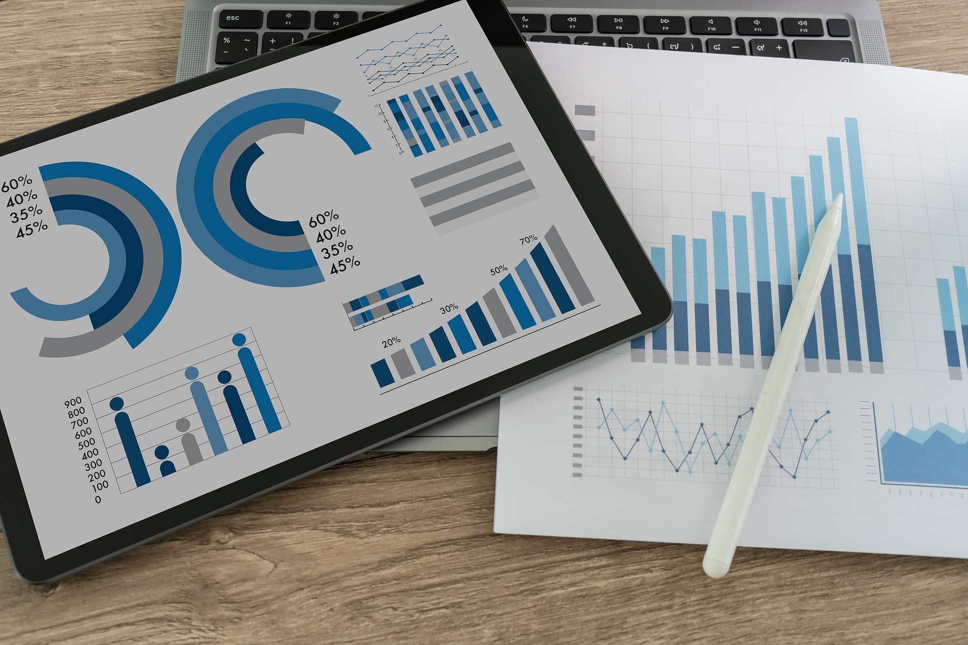 KPI Business Analytics Finance graph chart report on the tablet screen
Data Analytics Statistics Information Business Technology